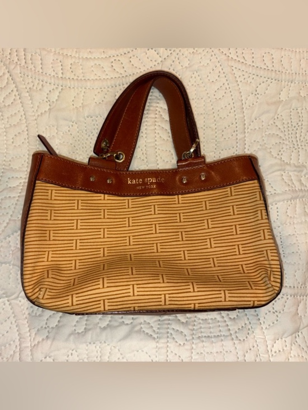 Kate Spade Y2K Shoulder Satchel - leather and canvas